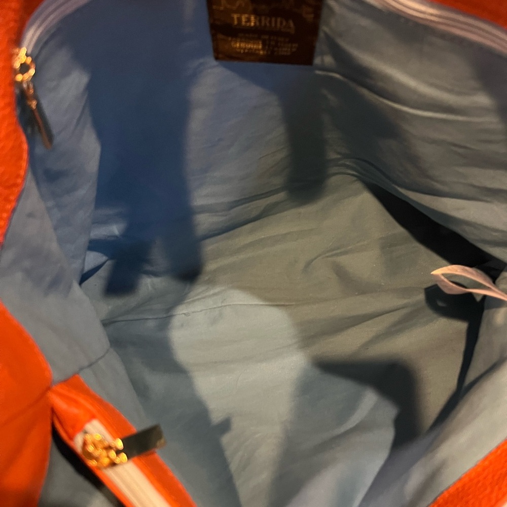 Orange Leather Tote Bag - Picture 6 of 11